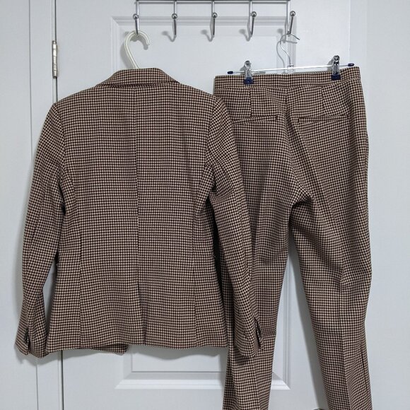 HM Burgundy Houndstooth Suit Set (2PC Suit / Blazer&Pants) - Picture 2 of 5